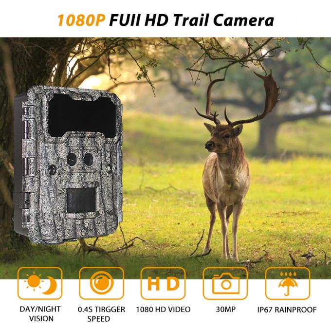 Инфракрасная охотничья камера 30MP1080P Двухобъективные игровые камеры для наружной дикой природы Водостойкая инфракрасная камера 940nm 0