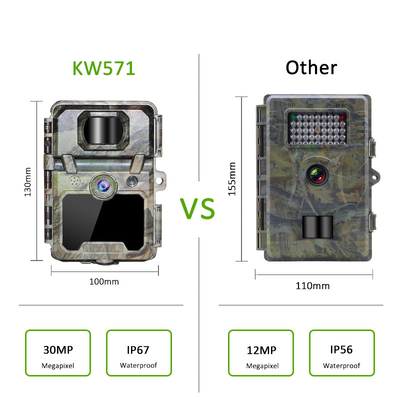 KW571 Factory OEM ODM Mini Wildlife Scouting Timelapse Trail Camera IP67 С сенсором CMOS без свечения и памятью SD Ночное видение