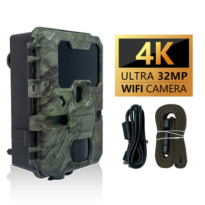 KW866 WIFI Охотничьи тропы для дикой природы Камера водонепроницаемая IP67 OEM/ODM 512GB Хранение SD Карта памяти 32MP 4K простое использование