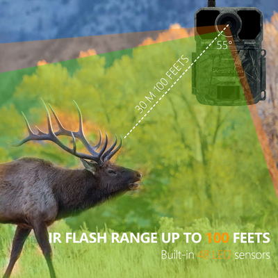 32MP 4G Trail Camera с быстрым 0.2s Trigger Time и режимами фото/видео/фото-видео для универсальных