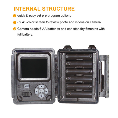 KW561 Trail Infra Cam Mini 30MP 0.25s Скорость 4K видео разрешение водонепроницаемый датчик CMOS SD Me