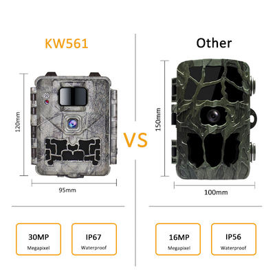 KW561 Trail Infra Cam Mini 30MP 0.25s Скорость 4K видео разрешение водонепроницаемый датчик CMOS SD Me