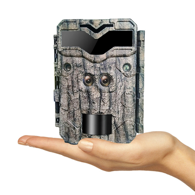 Охотная камера KW698A с двойным объективом 1080P 30MP водонепроницаемая IP67 до 512GB хранилища ночного видения 0.25s спусковая камера игры
