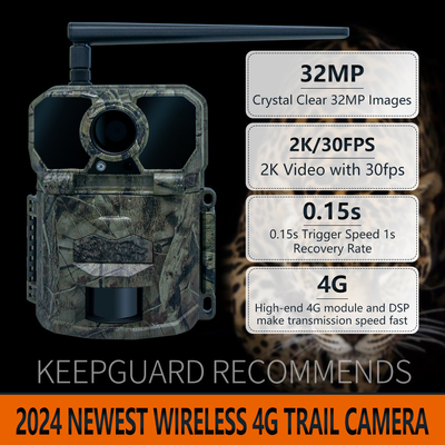 4G беспроводная охотничья камера KW896 с антенной 100ft ночной диапазон ночного видения 32MP 2K 0.15s скорость срабатывания для охоты на оленей