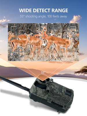 Камера для охоты 4G KW896 с антенной 100ft Night Range 32MP 2K камера для дикой природы 4g