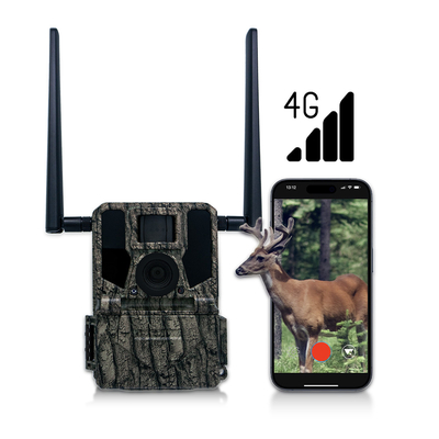 Охотничьи и следовые камеры Солнечная панель 4G Беспроводная камера KW897 с двойной антенной 100 футов Ночная дальность 36MP 2K видео на 30fps