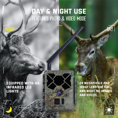 Удаленно управляемая охотничья камера 4G KW886 с возможностью видео 1080p и ночной дальностью 120 футов