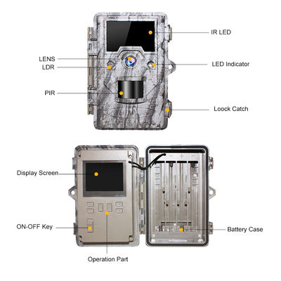 IP67 PIR охотясь камера 16MP 940nm Hd следа охотясь видеокамера