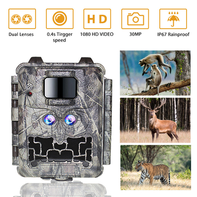 Продажная акция 39USD Двойная линза/двойной датчик Дикая природа Игровая камера 30MP 1080P No-Glow 940nm с датчиком дня и ночи