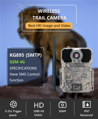 Камера CMOS следа живой природы GSM MMS на открытом воздухе камуфлирует 30MP 4G 1080P охотясь камера
