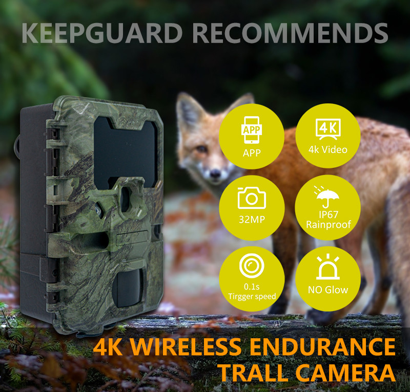 Камера WIFI KW866 водонепроницаемая IP67 OEM/ODM до 512 ГБ Хранилище SD Карта памяти 32MP 4K камера дикой природы