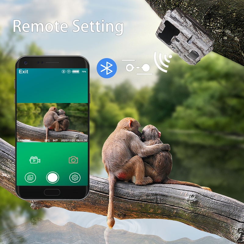 KW865 WIFI Скрытая камера для наружной беспроводной охотничьей камеры Trail Camera, которая отправляет фотографии на ваш телефон